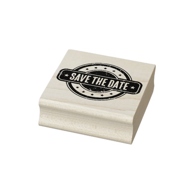 Newspaper Themed Distressed Save the date! Gummistempel (Stempel)