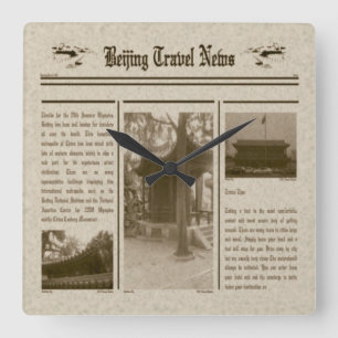 Newspaper Wall Clock Quadratische Wanduhr
