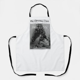 Newspaper What A Year Black White Photo Christmas Schürze