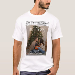 Newspaper What A Year Black White Photo Christmas T-Shirt