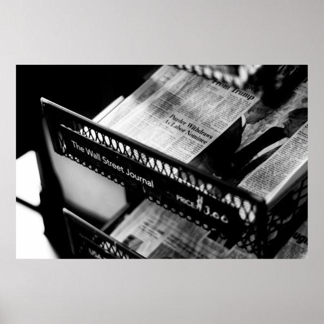 NEWSPAPIERE AUF DER WALL STREET JOURNAL RACK POSTER (Vorne)
