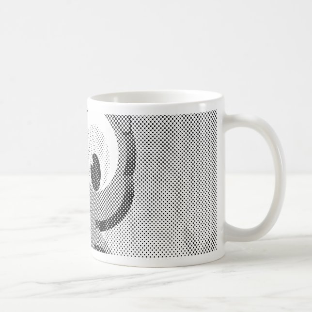 Newsprint-Schüssel in Schwarz und Weiß Kaffeetasse (Rechts)