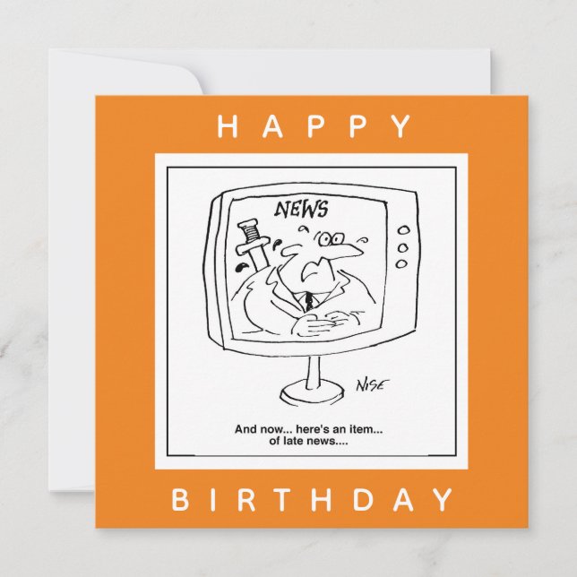 Newsreader Aktuelle Nachrichten über TV-Cartoon Karte (Vorderseite)