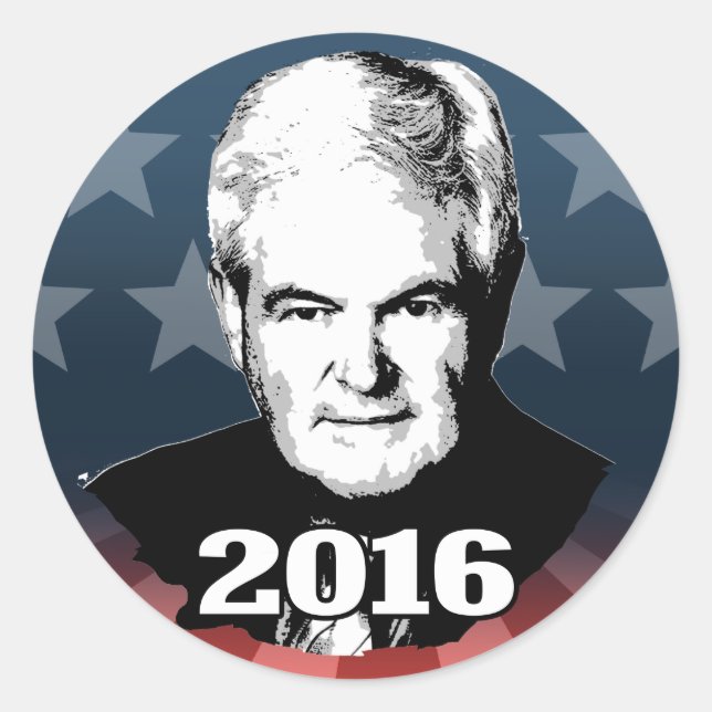 NEWT GINGRICH 2016 KANDIDAT RUNDER AUFKLEBER (Vorderseite)
