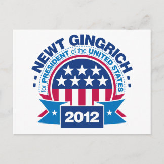 Newt Gingrich für den Präsidenten 2012 Postkarte