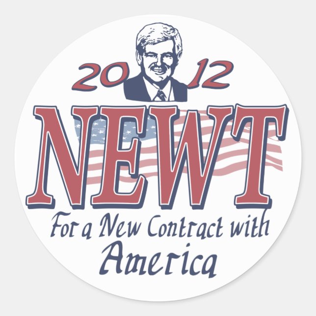 Newt Gingrich für Präsident 2012 Gear Runder Aufkleber (Vorderseite)