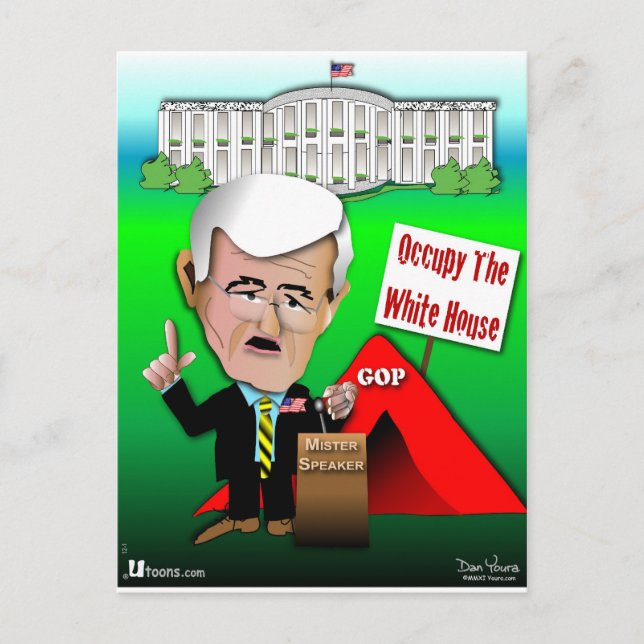 Newt Occupy White House Postkarte (Vorderseite)
