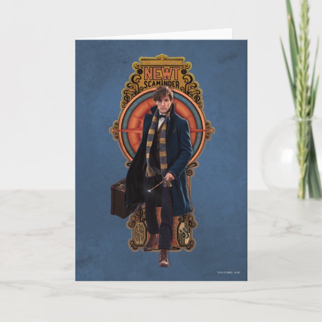 NEWT SCAMANDER™ gehende Kunst Nouveau Platte Karte (Vorderseite)