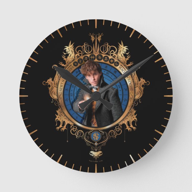 NEWT SCAMANDER™-Portrait Runde Wanduhr (Vorderseite)