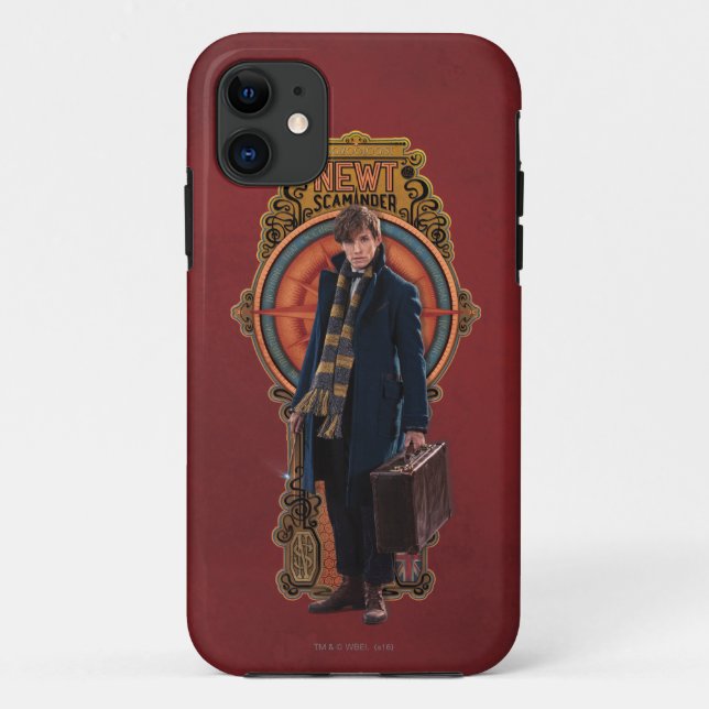 NEWT SCAMANDER™ Stehend Art Nouveau Panel Case-Mate iPhone Hülle (Rückseite)
