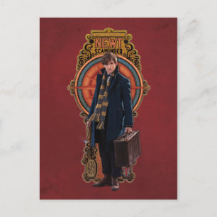 NEWT SCAMANDER™ Stehend Art Nouveau Panel Postkarte