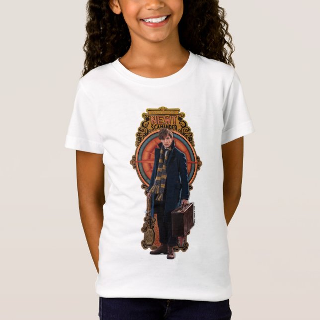 NEWT SCAMANDER™ Stehend Art Nouveau Panel T-Shirt (Vorderseite)