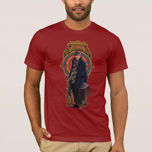 NEWT SCAMANDER™ Stehend Art Nouveau Panel T-Shirt (Vorderseite)