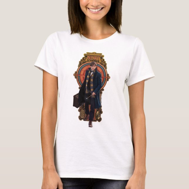 NEWT SCAMANDER™ Walking Art Nouveau Panel T-Shirt (Vorderseite)