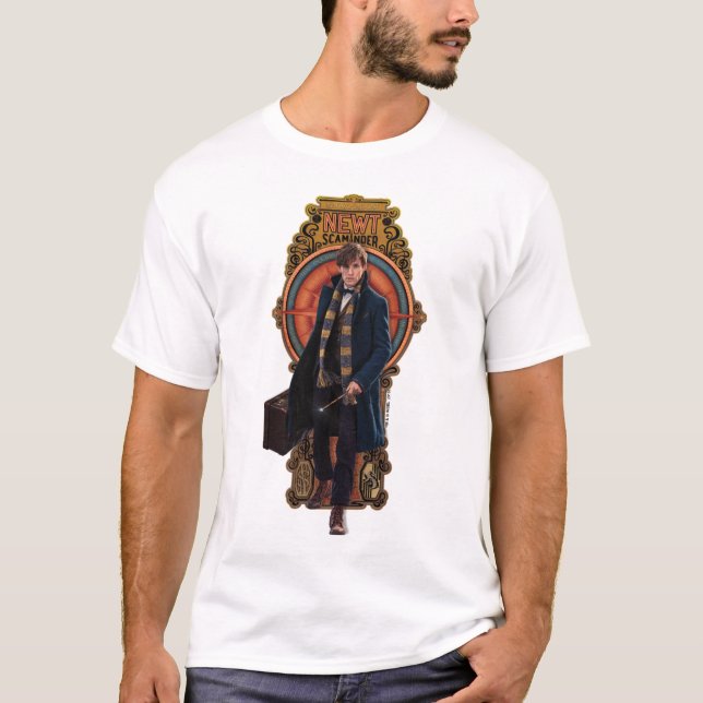 NEWT SCAMANDER™ Walking Art Nouveau Panel T-Shirt (Vorderseite)
