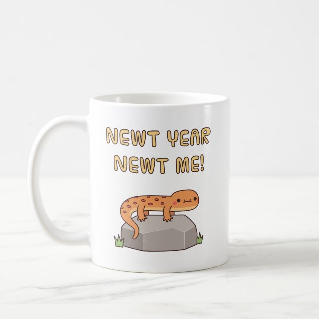 Newt Year Newt Me Funny Neujahrsresolution Kaffeetasse (Links)