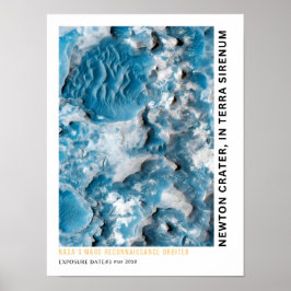 Newton-Krater in Terra Sirenum Mars Poster