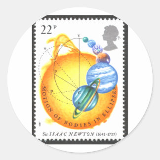 Newton Motion Bodies in Ellipses Runder Aufkleber