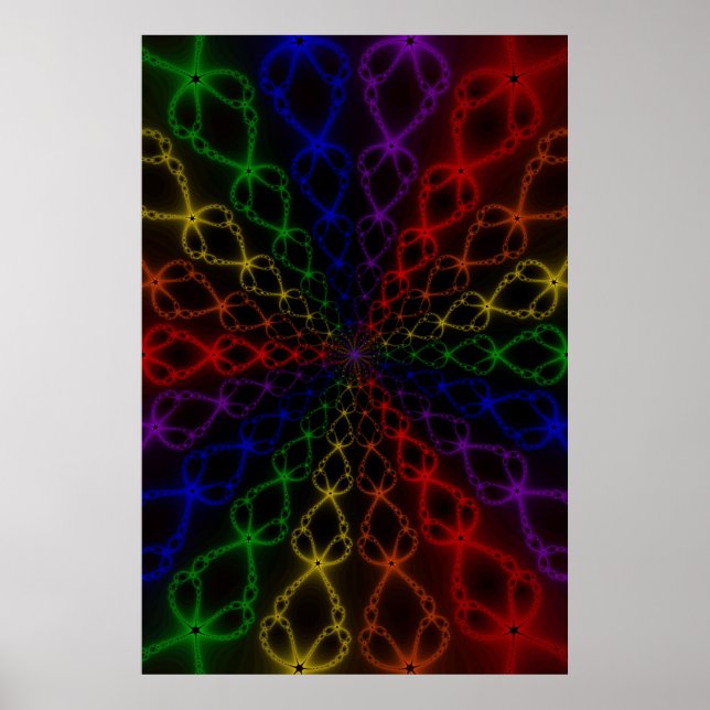 Newton Rainbow | Rainbow Fraktal Art Poster (Vorne)