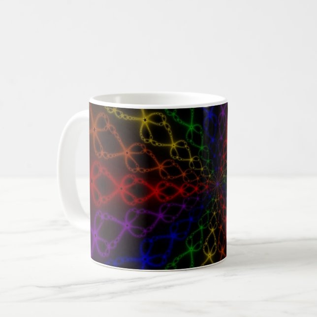 Newton Rainbow | Rainbow Fraktal Art Wrap Kaffeetasse (Vorderseite Links)