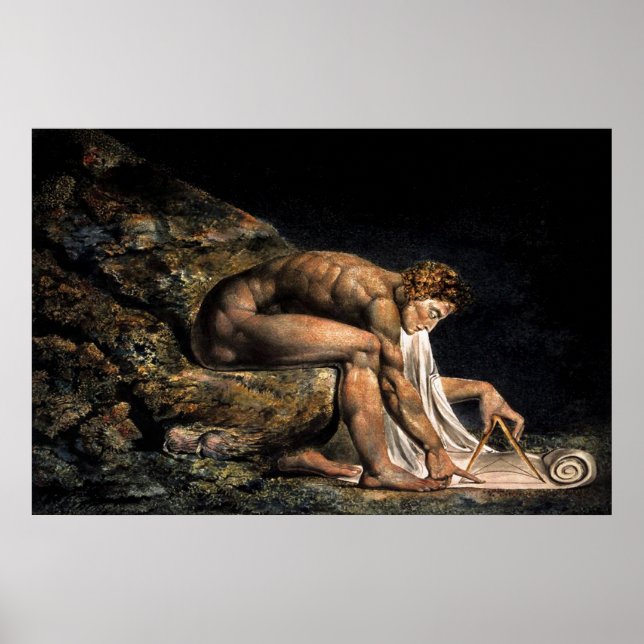 Newton William Blake Masonic Painting Poster Print (Vorne)