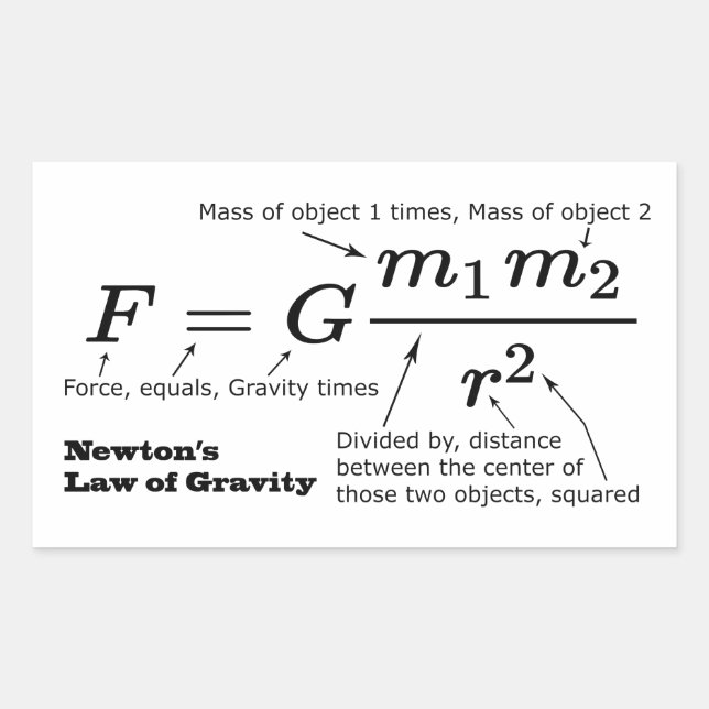 Newton's Law of Universell Gravitation Rechteckiger Aufkleber (Vorderseite)