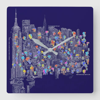 NewYorkCity 33st. Quadratische Wanduhr