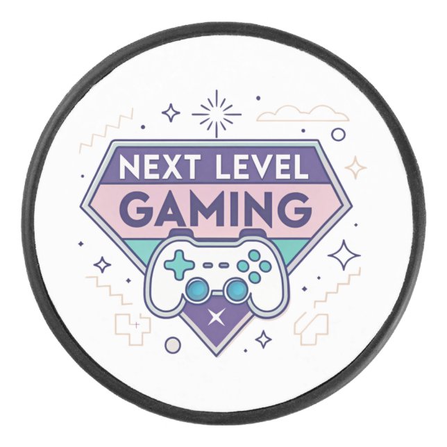 Next Level Gaming Retro Controller Pastel Gamer Ca Eishockey Puck (Vorderseite)