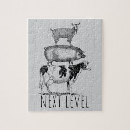 Next Level Goat Pig and Cow Sports Fan Puzzle