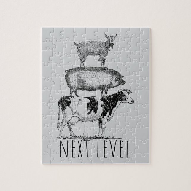 Next Level Goat Pig and Cow Sports Fan Puzzle (Vertikal)