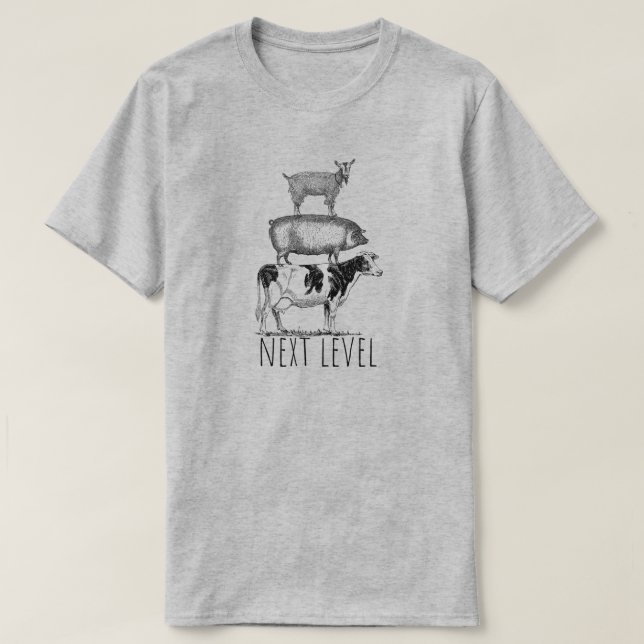 Next Level Goat Pig and Cow Sports Fan T-Shirt (Design vorne)