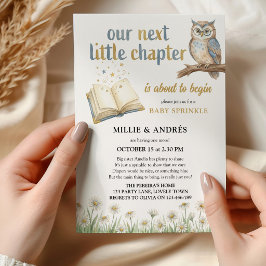 Next Little Chapter Storybook Owl Baby Sprinkle Einladung