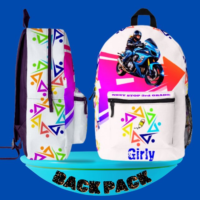 Next Stop: 3rd Grade! Girly's Ride Bedruckter Rucksack (Von Creator hochgeladen)