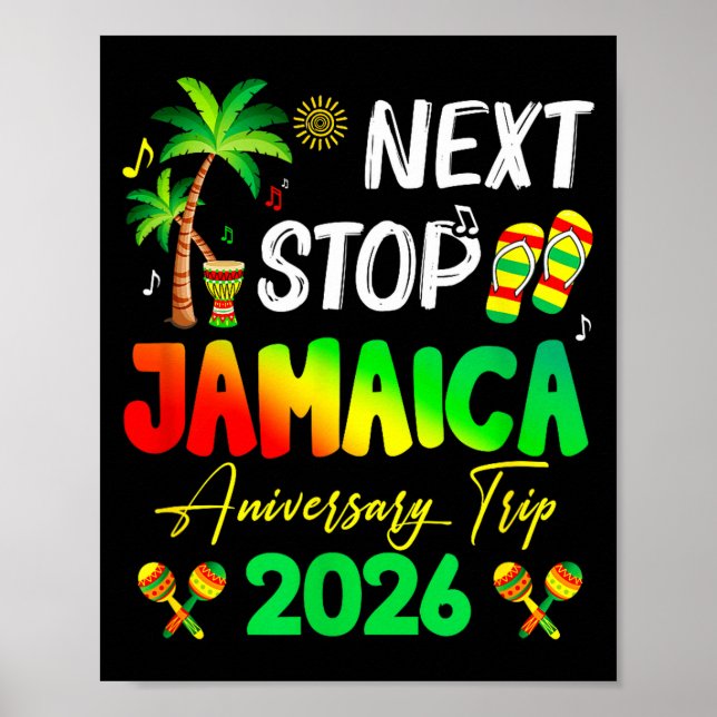 Next Stop Jamaica 2026 Couples Anniversary Family  Poster (Vorne)