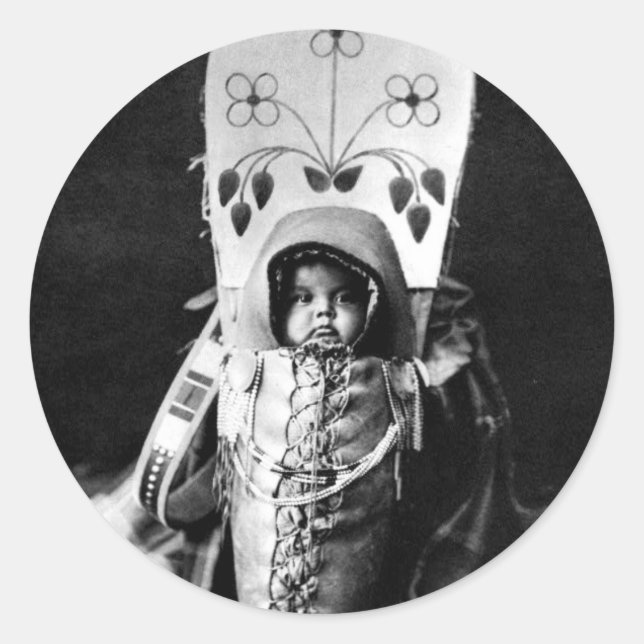 Nez Perce Baby Runder Aufkleber (Vorderseite)