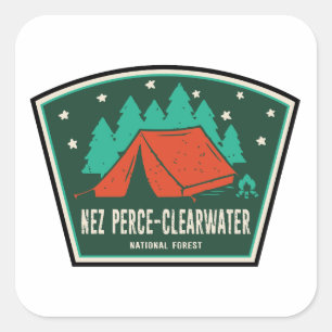 Nez Perce-Clearwater National Forest Camping Quadratischer Aufkleber