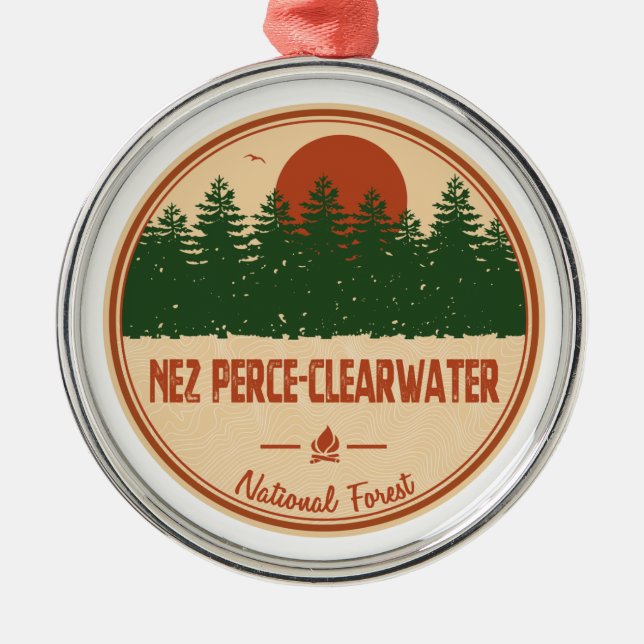 Nez Perce-Clearwater National Forest Ornament Aus Metall (Vorne)