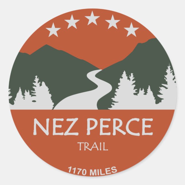Nez Perce Trail Runder Aufkleber (Vorderseite)