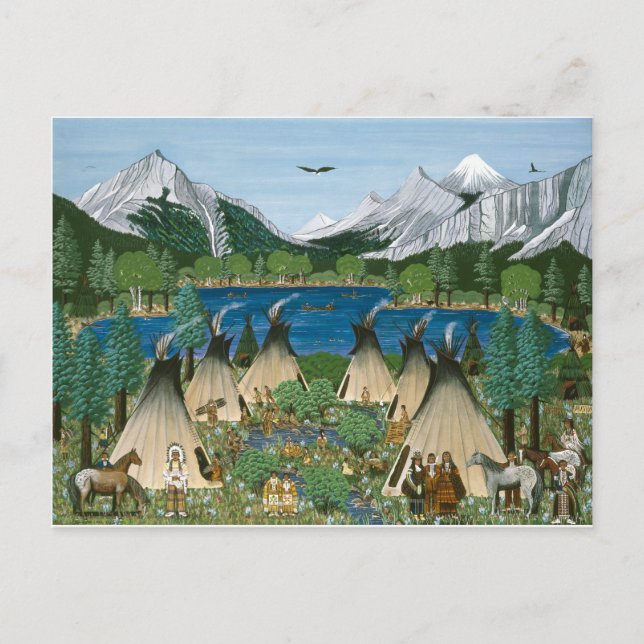 Nez Perce ~ Wallowa Lake Postkarte (Vorderseite)
