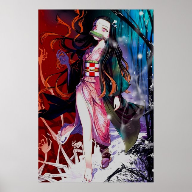 Nezuko in Hell Kimetsu No Yaiba Poster (Vorne)