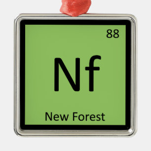 Nf - New Forest Pony Chemie-Element Pferd Silbernes Ornament