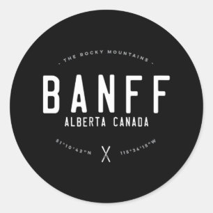 Nff Alberta Kanada Grafik Abgenutzt Vintage Ski Runder Aufkleber