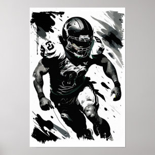 ✪ NFL ✪ Football Player Portrait ☛ Abstrakten Vect Poster