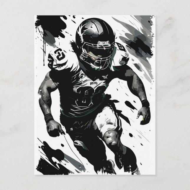 ✪ NFL ✪ Football Player Portrait ☛ Abstrakten Vect Postkarte (Vorderseite)