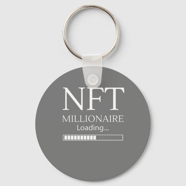 NFT Millionaire Loading bitte warten lustige Hande Schlüsselanhänger (Vorderseite)