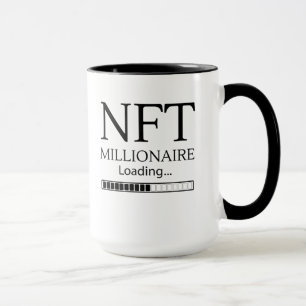 NFT Millionaire Loading bitte warten lustige Hande Tasse
