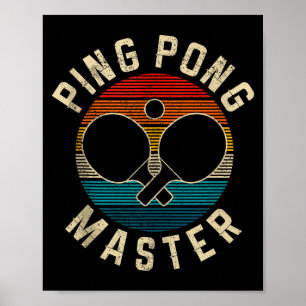 Ng Ng Meister Vintage Tischtennisspieler Lustiger Poster