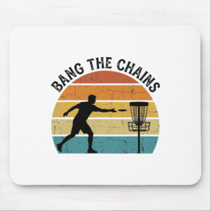 Ng The Chains Retro Disc Golf Silhouette Vintage S Mousepad