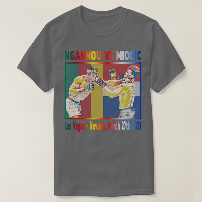 Ngannou Vs Miocic Flags Colors T-Shirt (Design vorne)
