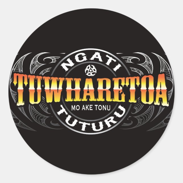 Ngati Tuwharetoa Life Moko Chrome Runder Aufkleber (Vorderseite)